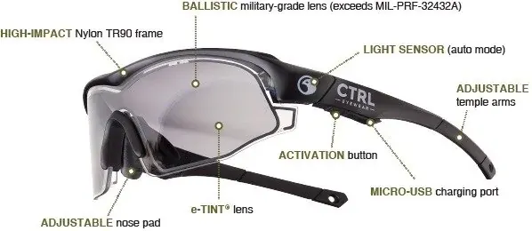 Очки E-Tint CTRL MS1 с электронной линзой в Semper Fi